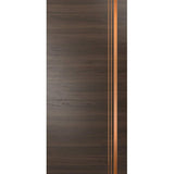 Slab Barn Door Panel 18x80 | Planum 1010 Chocolate Ash with  | Sturdy Finished