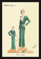 Green Dress and Overcoat - Fine Art Giclee Print 24" x 36"