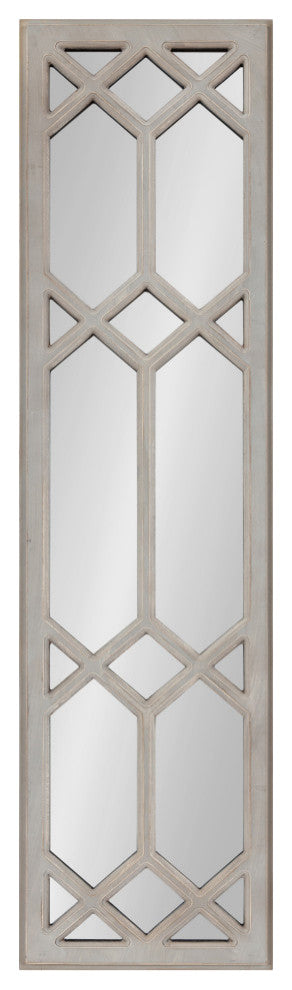 Gramlock Wood Wall Mirror, Gray, 13x48
