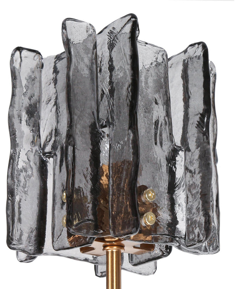 LNC Tucana 5-Light Matte Black and Polished Gold Modern/Contemporary Chandelier