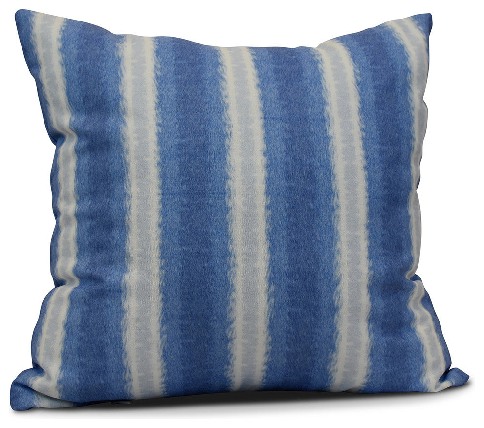 Sea Lines, Stripe Print Pillow, Blue, 26"x26"