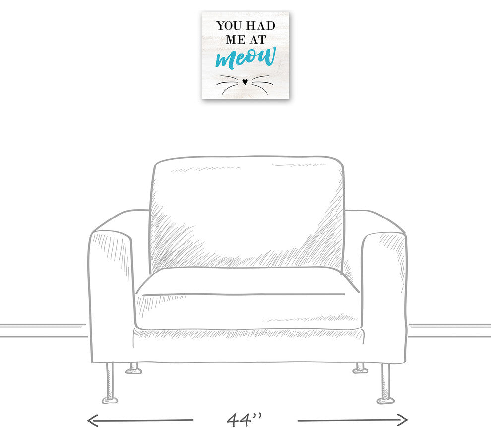 Designs Direct Had Me At Meow 12x12 Canvas Wall Art