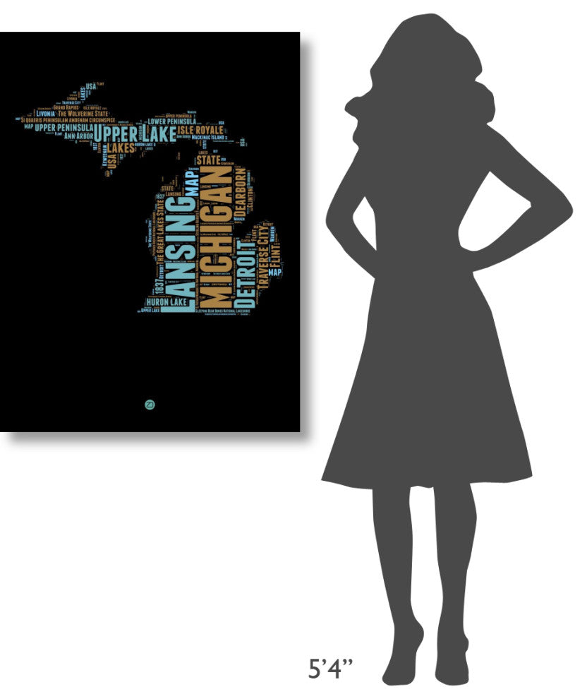 "Michigan Word Cloud 1" Fine Art Print