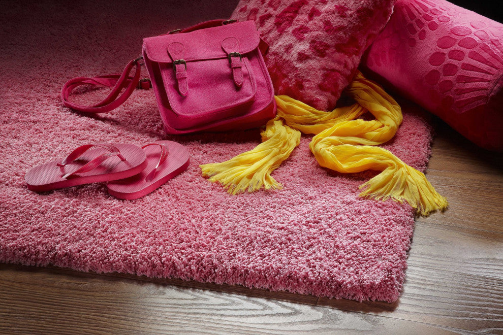 HomeRoots 8' x 11' Bright Hot Pink Shag Area Rug