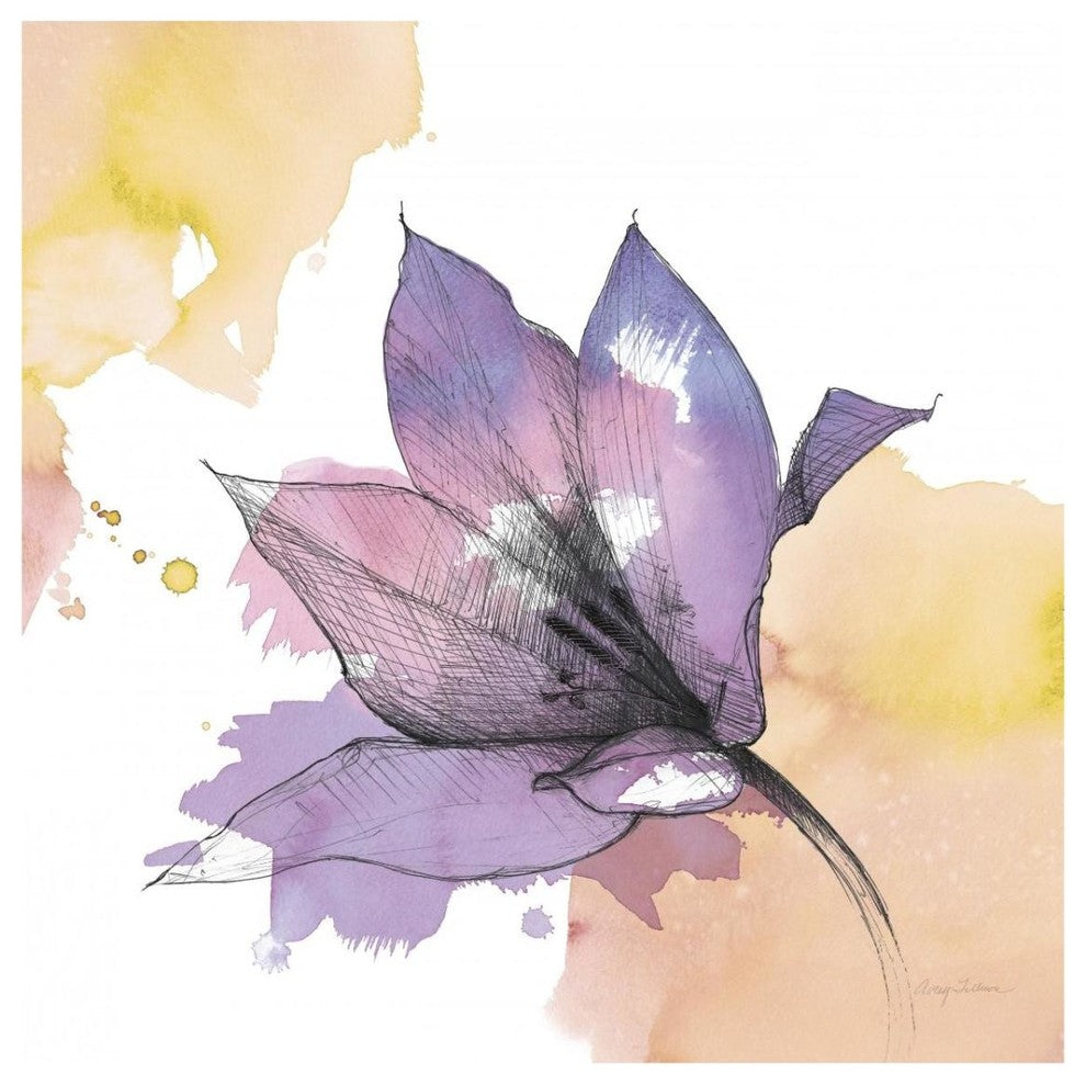"Watercolor Graphite Flower IX" Digital Paper Print by Avery Tillmon, 32"x32"
