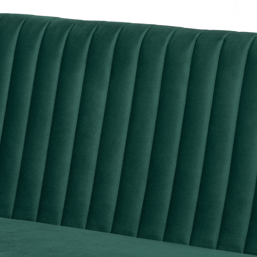 Venera Mid-Century Modern Dining Collection, Emerald Green/Walnut Brown, 2-Piece