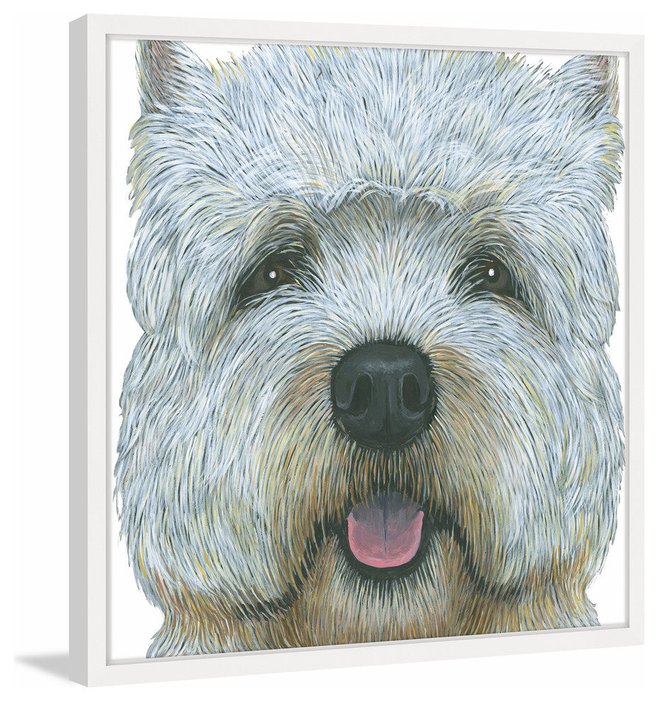 "Yorkie 2" Framed Painting Print, 12"x12"