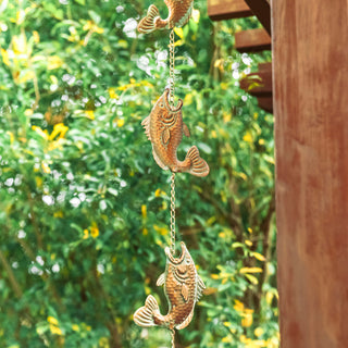8.5' Faux Copper Patina Finish Rain Chain