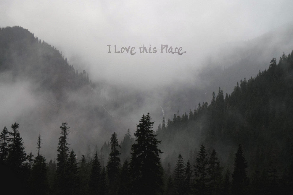 "I Love This Place Text" Painting Print on Wrapped Canvas