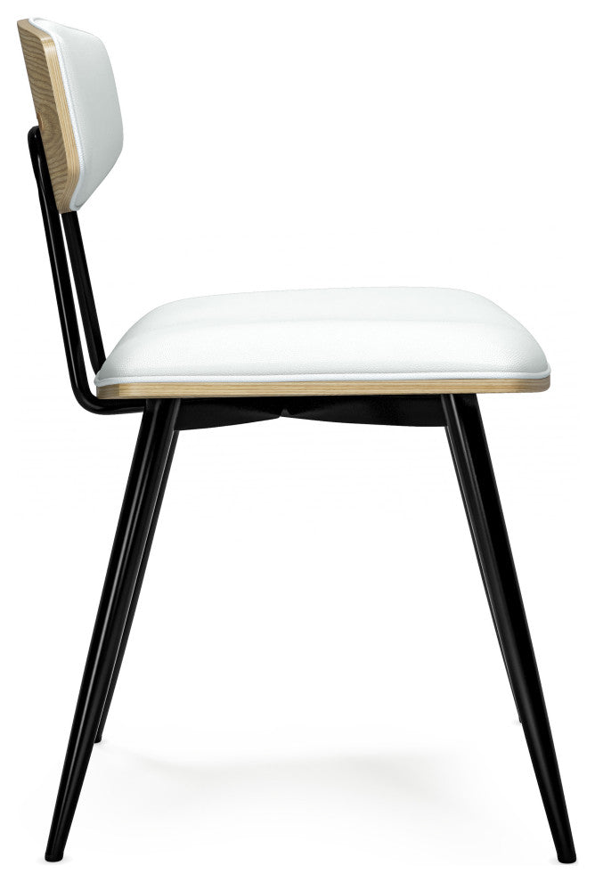 Mavis Dining Chair (Set of 2) in White Vegan Faux Leather
