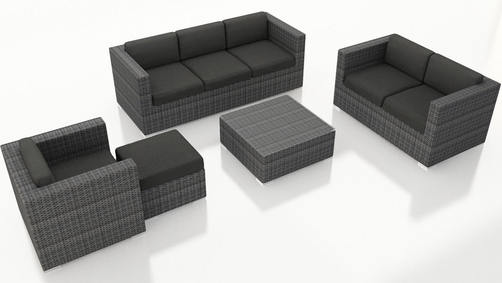 District 5 Piece Sofa Set, Canvas Charcoal