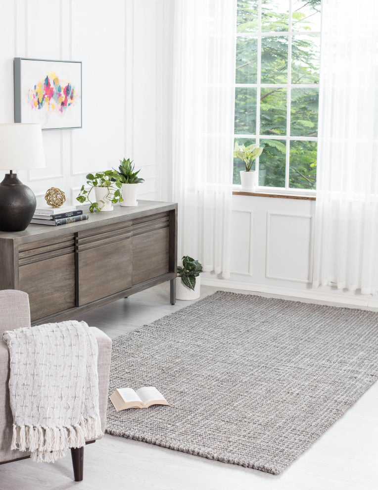 5'x8' Andes Gray Jute Area Rug