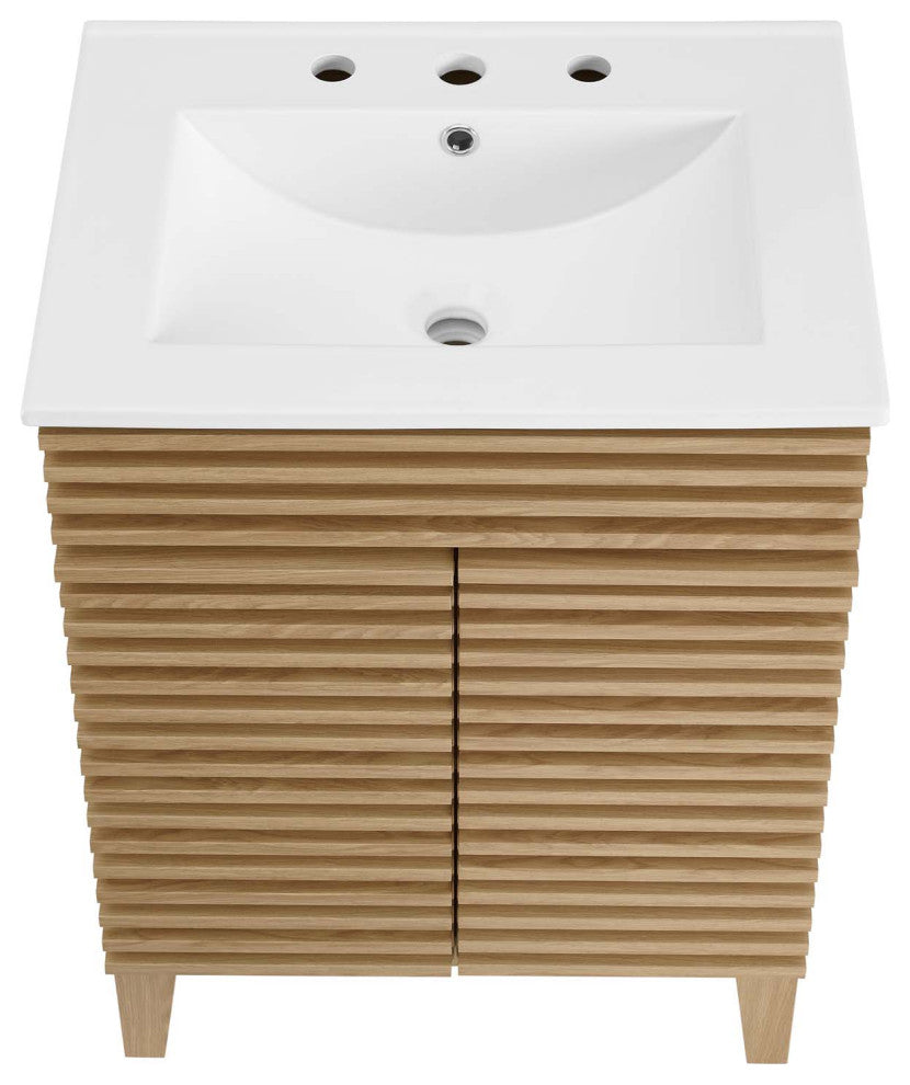 Render Bathroom Vanity Oak White