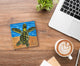4x4" Sea Turtle on a Beach Ceramic Art Tile Drink Holder Coaster