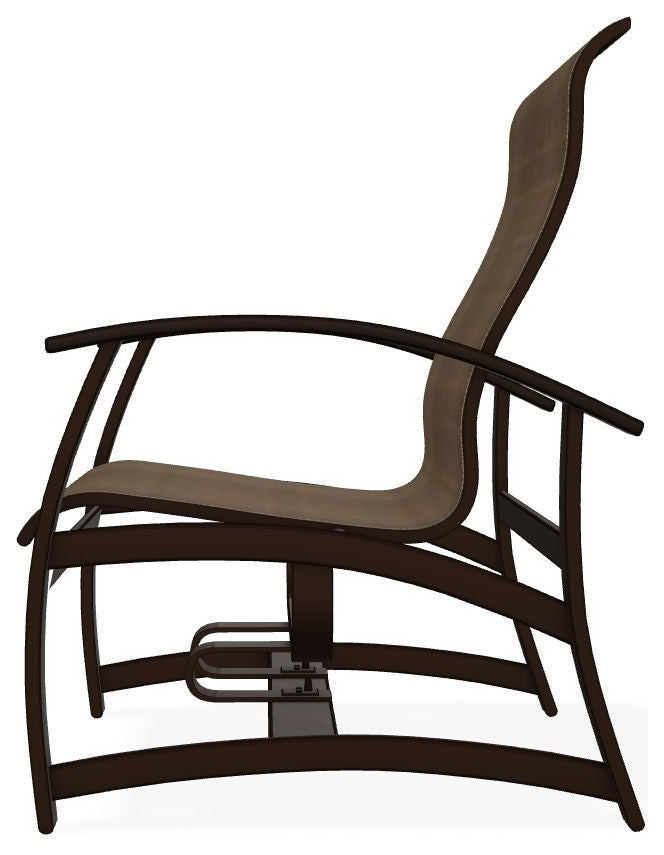 Belle Isle Sling Outdoor Hidden Motion Lounge Chair, Bark/Kona