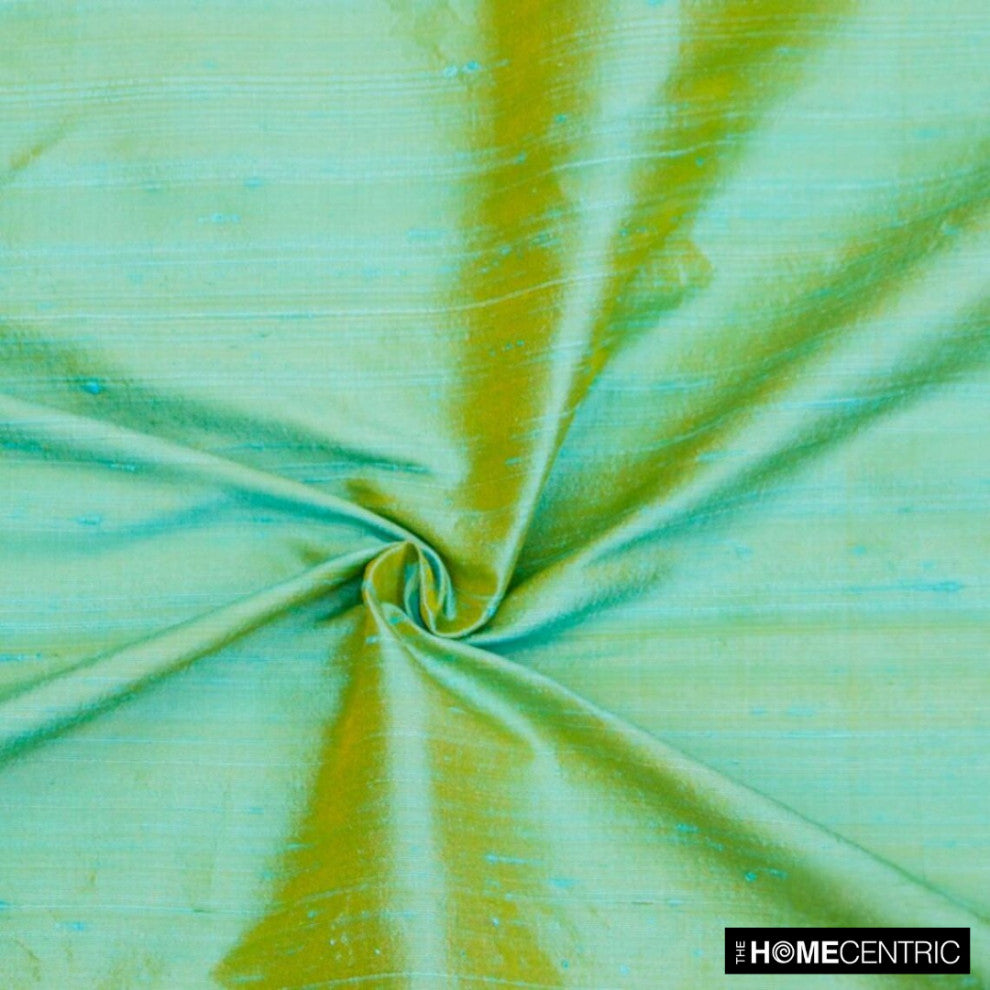 Sea Blue, Gold Silk Dupioni Fabric By The Yard, 4 Yards For Curtain, Dress