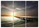 "Long Boardwalk in the Cloudy Dark Sea" Metal Wall Art, 3 Panels, 36"x28"
