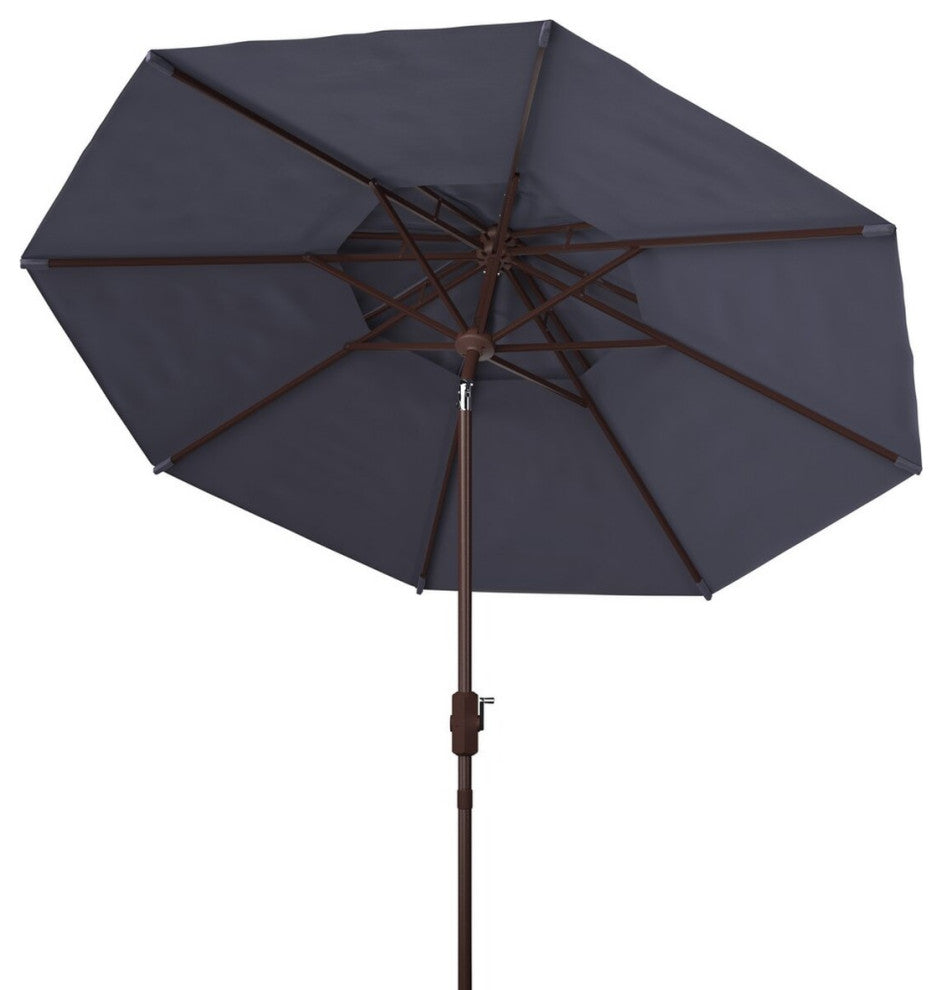 Safavieh Outdoor Lorenia 9ft Double Top Market Umbrella Navy