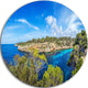 Famous Cove Of Cala Pi Mallorca, Seascape Disc Metal Wall Art, 23"