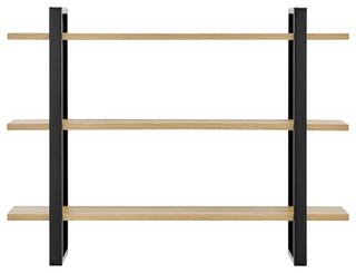 Danya B. Rio Three Tier Modular Floating Bracket Wall Shelf Chestnut