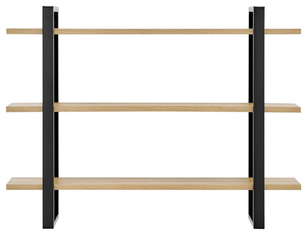 Danya B. Rio Three Tier Modular Floating Bracket Wall Shelf Chestnut
