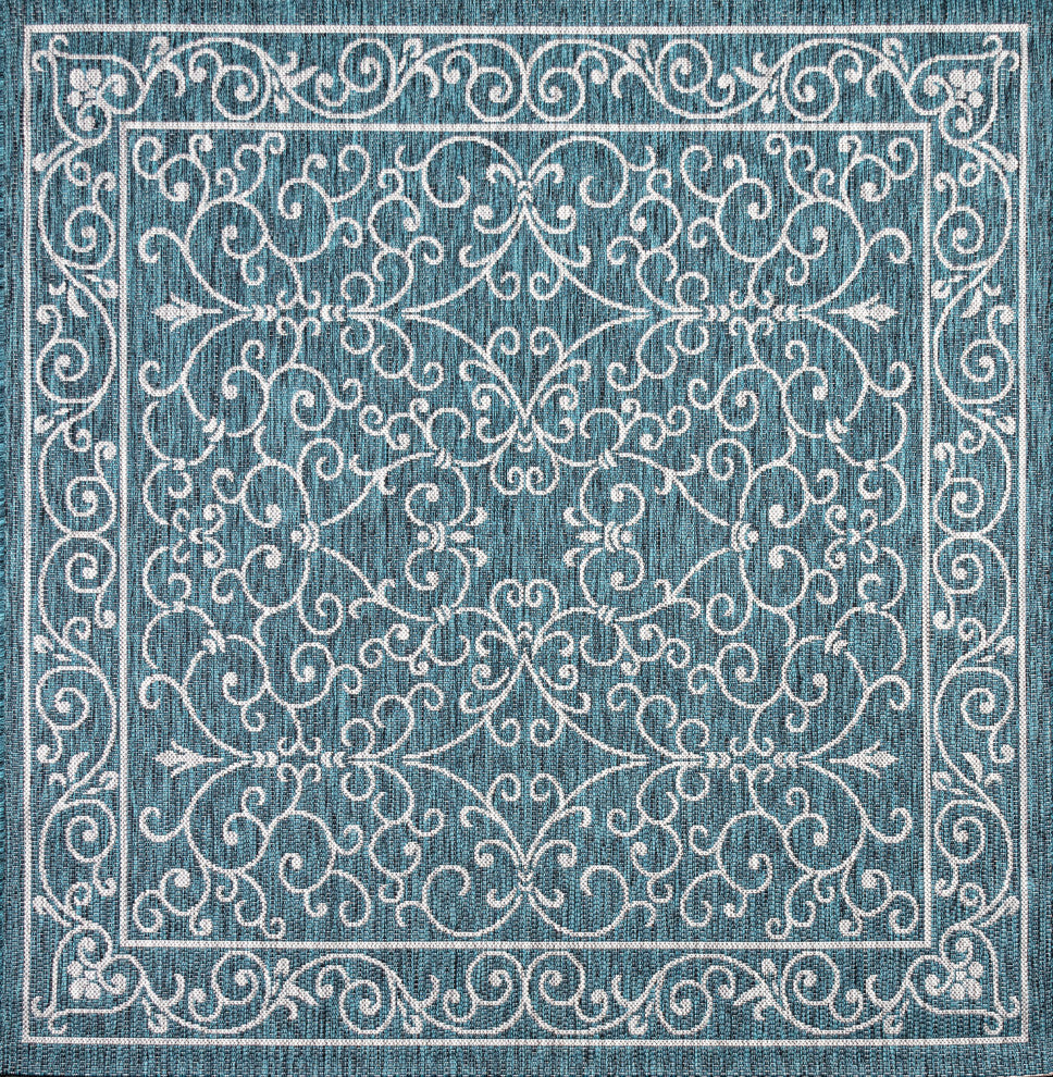 Charleston Vintage Filigree Textured Weave Indoor/Outdoor Area Rug