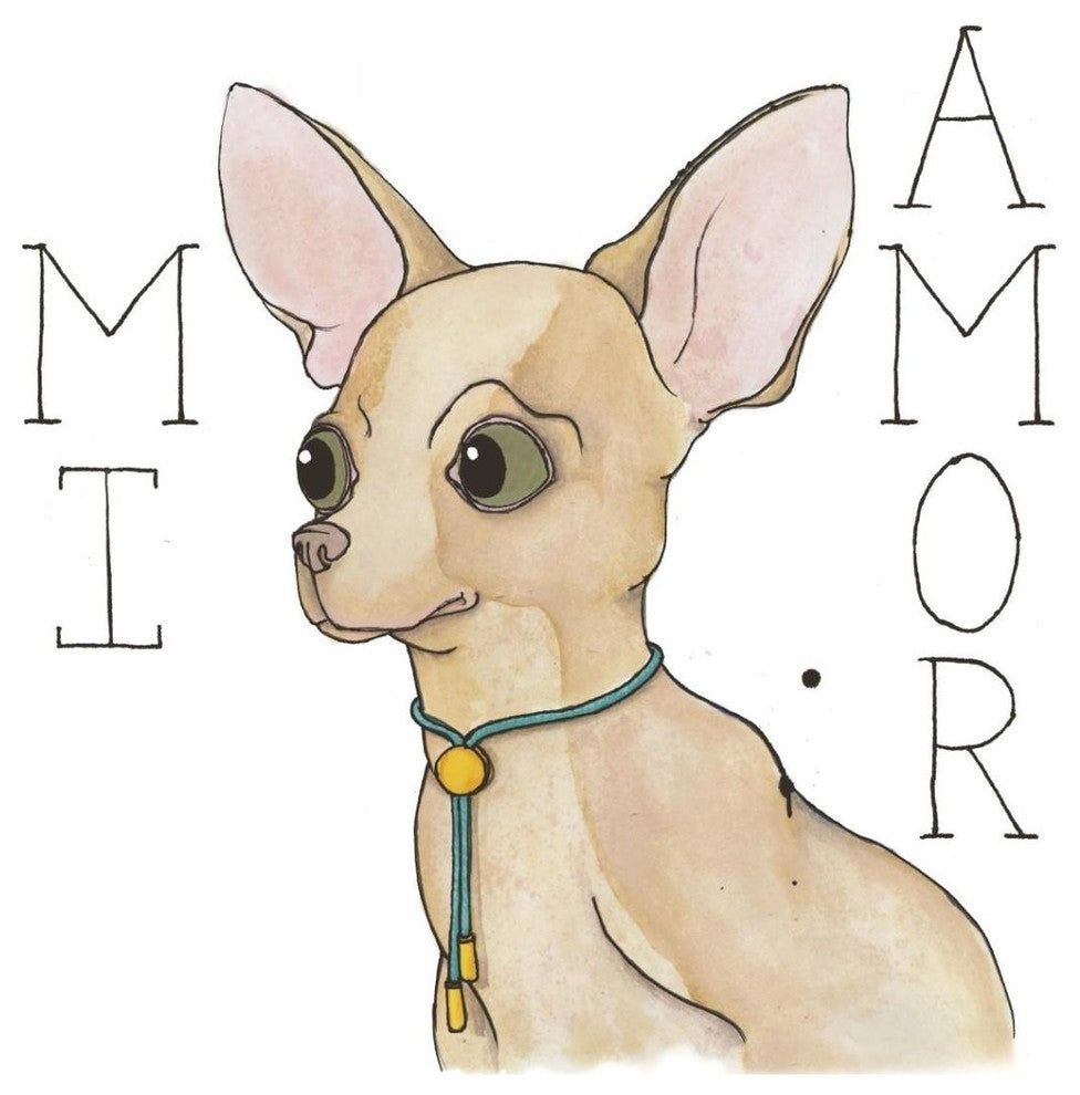 "Puppy Love Chihuahua Color" Digital Paper Print by Elyse DeNeige, 38"x38"