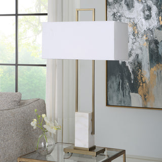Column White Marble Table Lamp