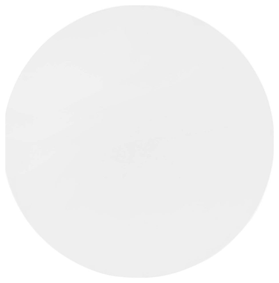 Dining Table, Round, Wood, Metal, Gold White, Modern, Cafe Bistro Restaurant