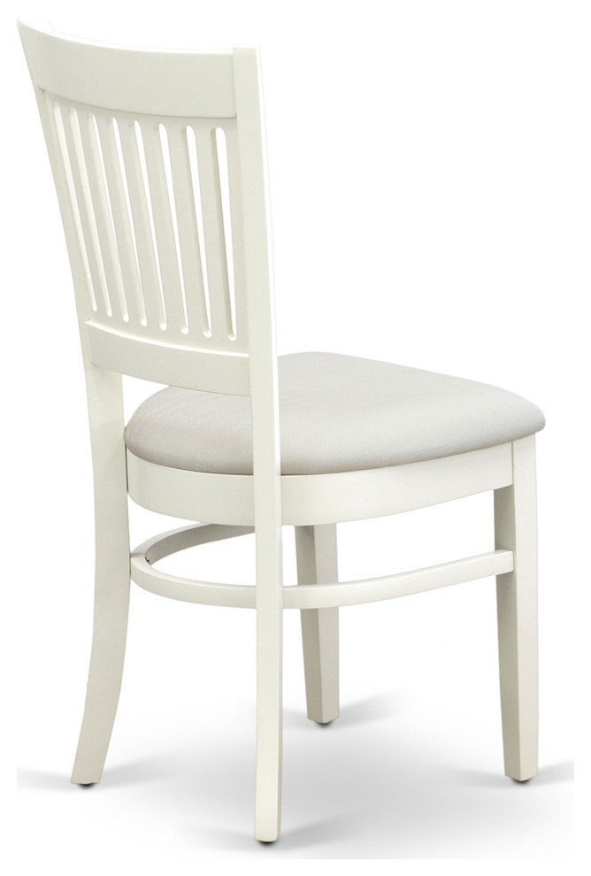 5Pc Kitchen Set 4 Chairs, Slatted Chair Back Drop Leaves Table Linen White