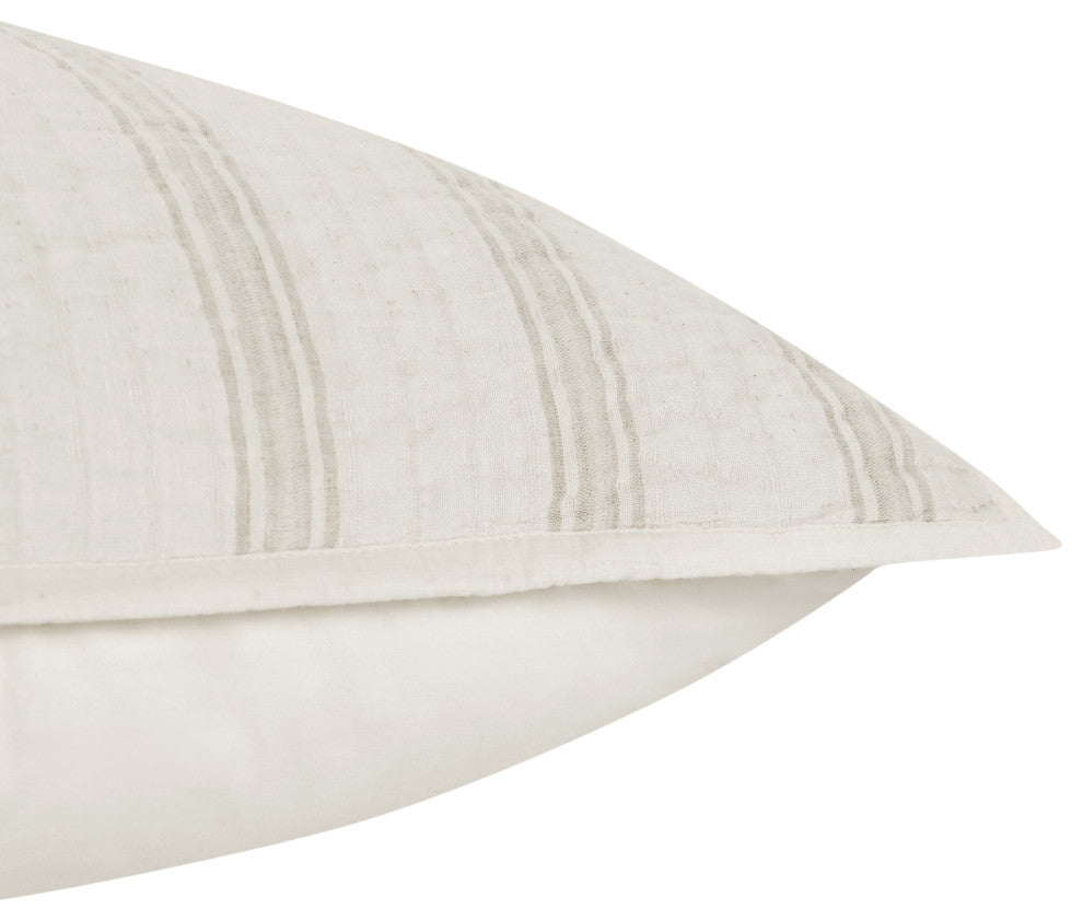 Abraham Cotton Linen Sham, Eggshell Beige, Euro Sham
