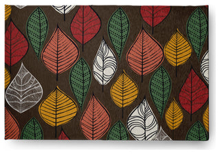 Autumn Leaves  Design Chenille Area Rug, Brown, 2'x3'