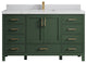 Malibu 60 Single Sink Bathroom Vanity in Lafayette Green 2" Calacatta Sienna