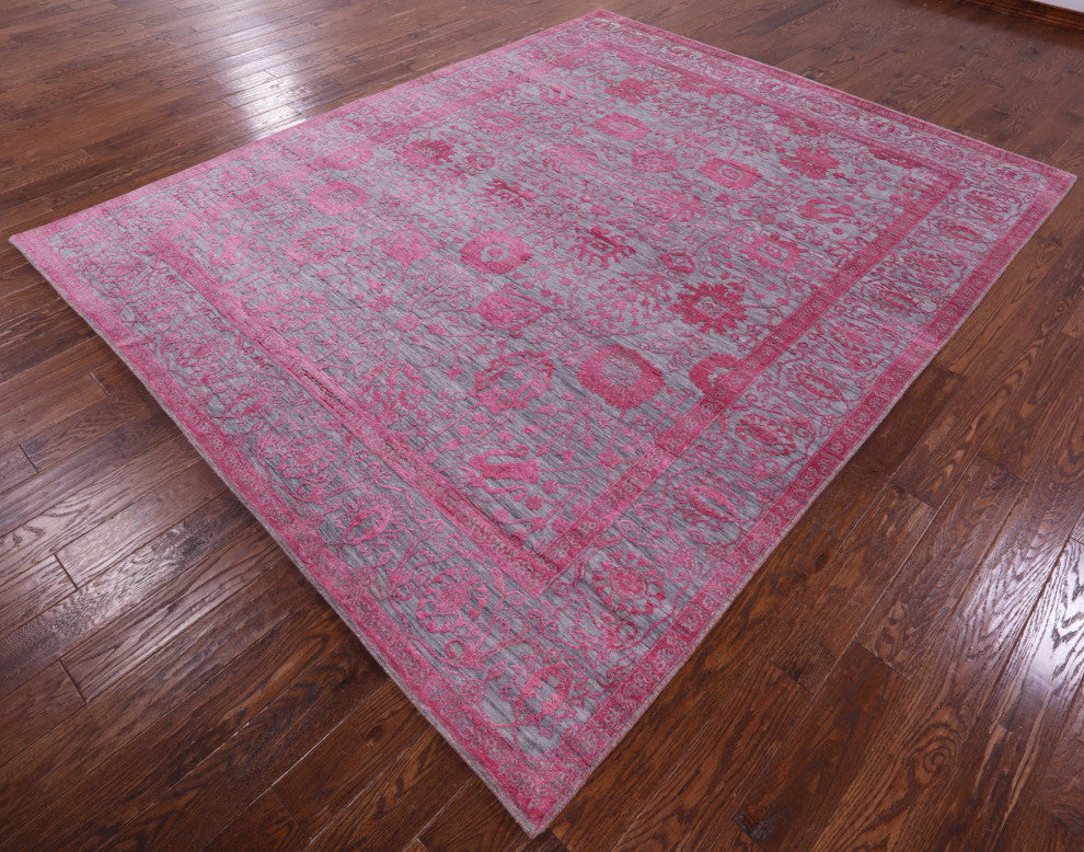 Hand Knotted Persian Wool & Silk Rug 8' 2" X 10' 1" - Q15750