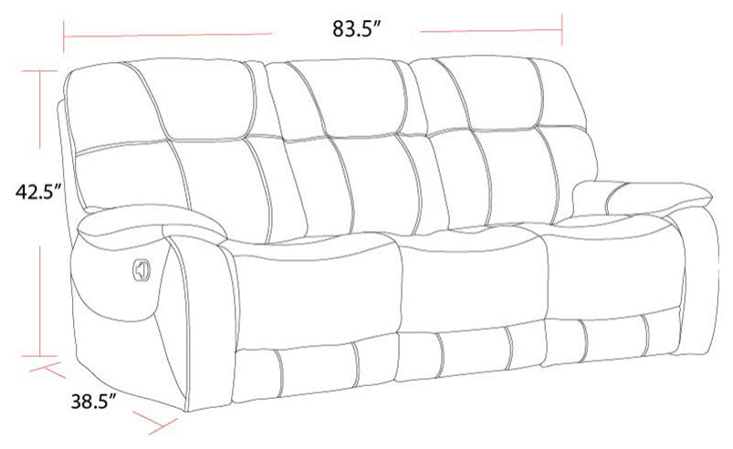 Parker Living Cooper Shadow Brown Manual Triple Reclining Sofa