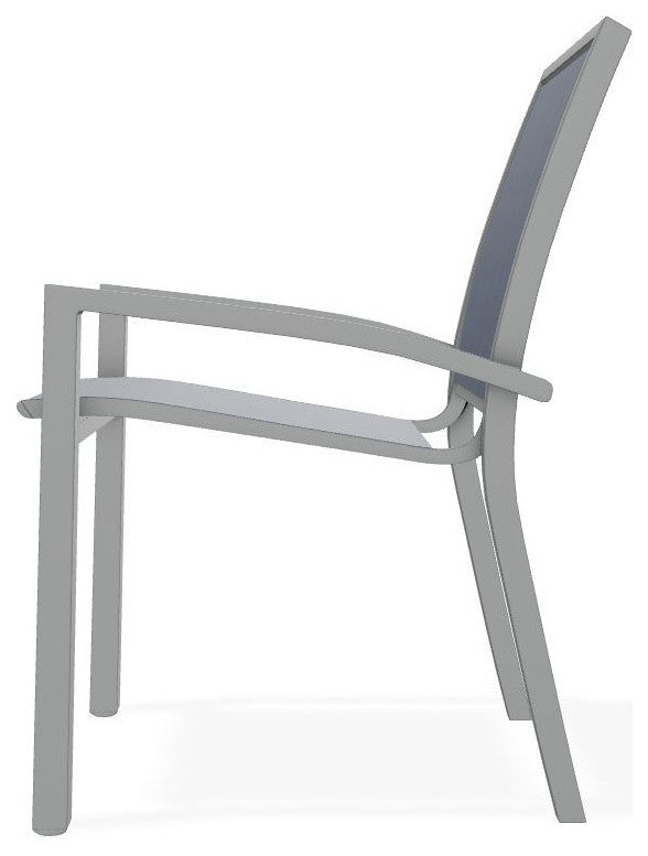 Kendall Sling Stackable Outdoor Dining Chair, Mavi/Graphite