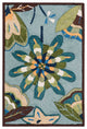 Nourison Fantasy Area Rug, Aqua, 1'9"x2'9"