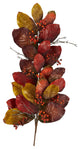 Nearly Natural 36ï¿½ Autumn Magnolia Leaf with Berries Artificial Tear Drop