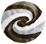 Hand Tufted Shag Polyester Area Rug Contemporary Multicolor, [Round] 10'x10'