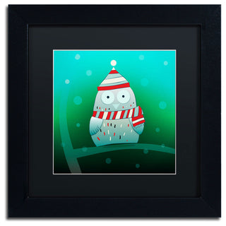 'Owl in Tree' Matted Framed Canvas Art by Carla Martell