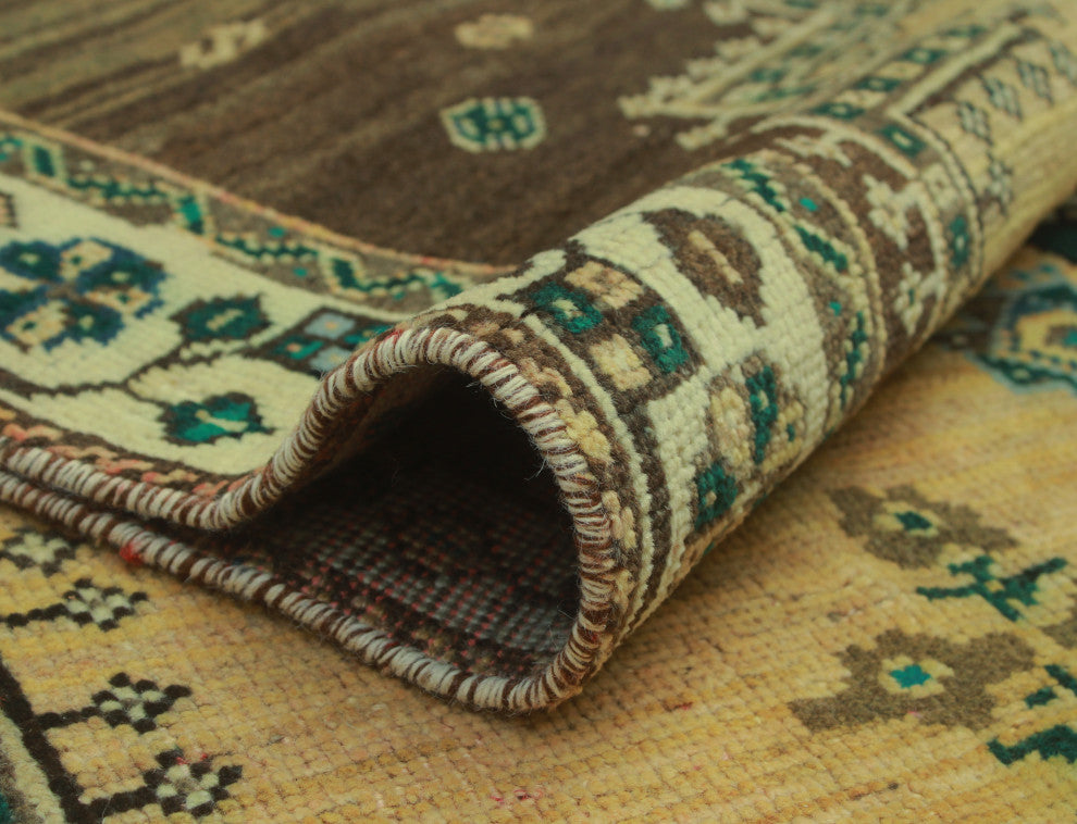 Fine Vintage Distressed Juliann Lt. Gold Rug