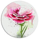 Pink Hand-Drawn Watercolor Flower, Floral Round Metal Wall Art, 36"