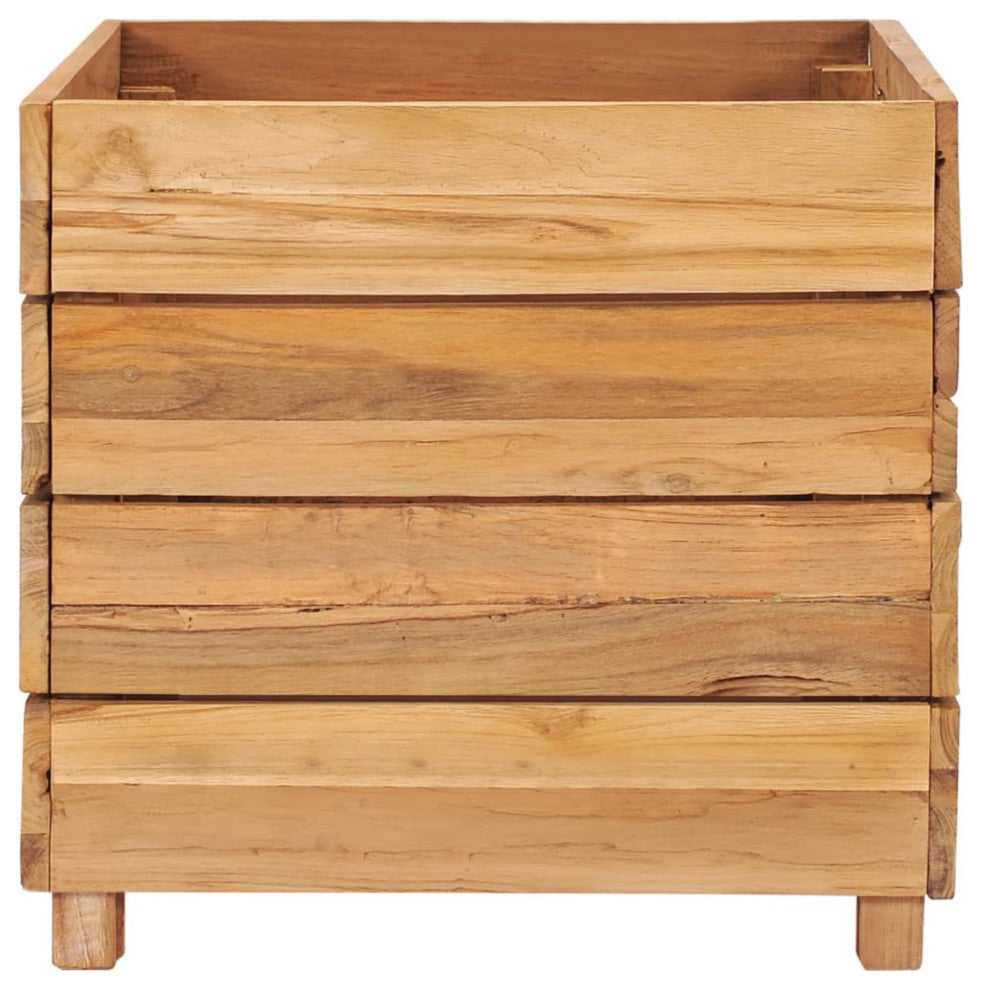 Vidaxl Raised Bed 19.7"x15.7"x15" Recycled Teak and Steel