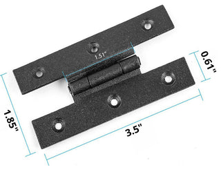 Wrought Iron Cabinet Hinge H Style  3.1/2" H w/ Offset |