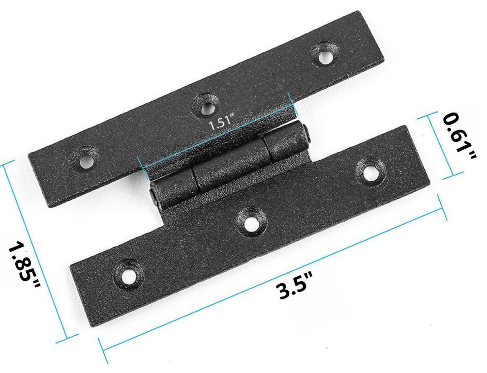 Wrought Iron Cabinet Hinge H Style  3.1/2" H w/ Offset |