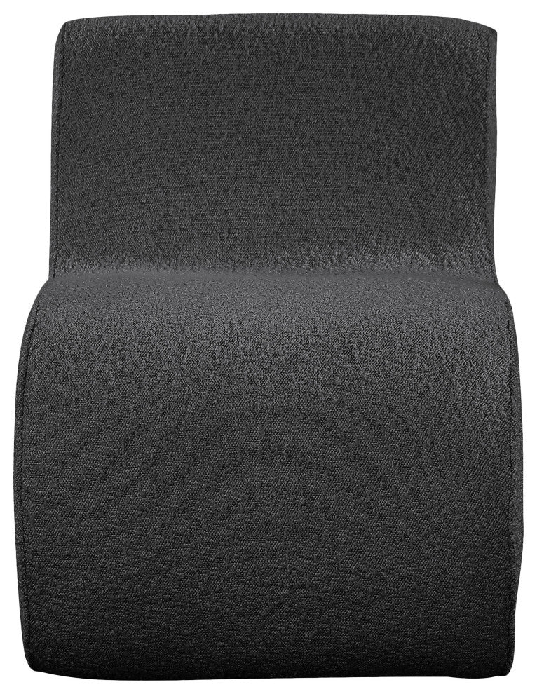 Desiree Boucle Fabric Upholstered Accent Chair, Black