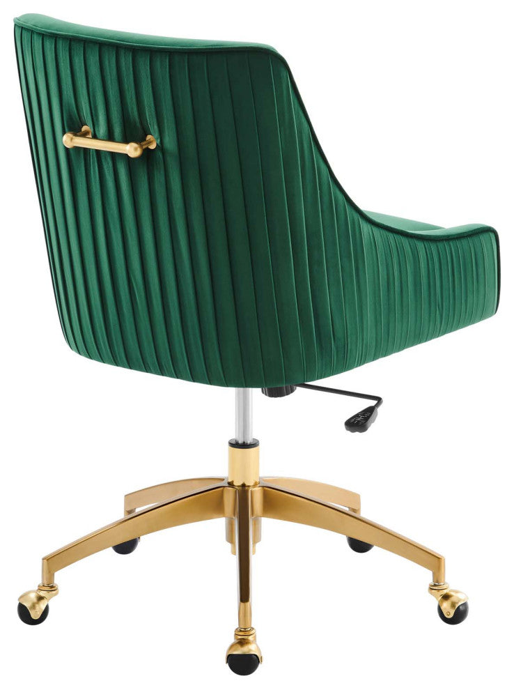 Discern Performance Velvet Office Chair, Green