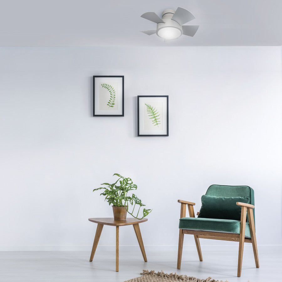 Modern Forms Vox Flush Mount Ceiling Fan, Bronze, Titanium Silver, 26"