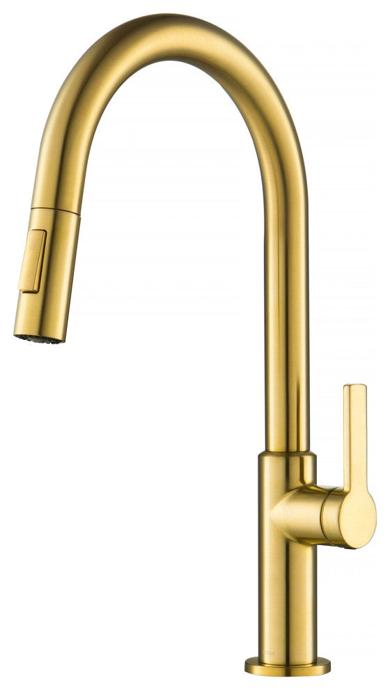 Oletto Pull-Down 1-Hole Kitchen Faucet, Brushed Brass, Model Kpf-2820bb