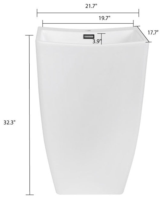 22" Streamline K-1490-20 Solid Surface Resin Freestanding Basin